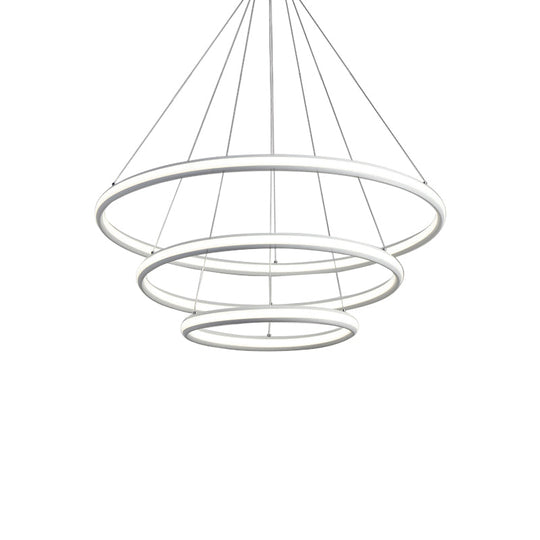 Simple Led Acrylic Ring Chandelier - Warm/White/Natural Light 1/2/3-Light Ceiling Pendant Fixture