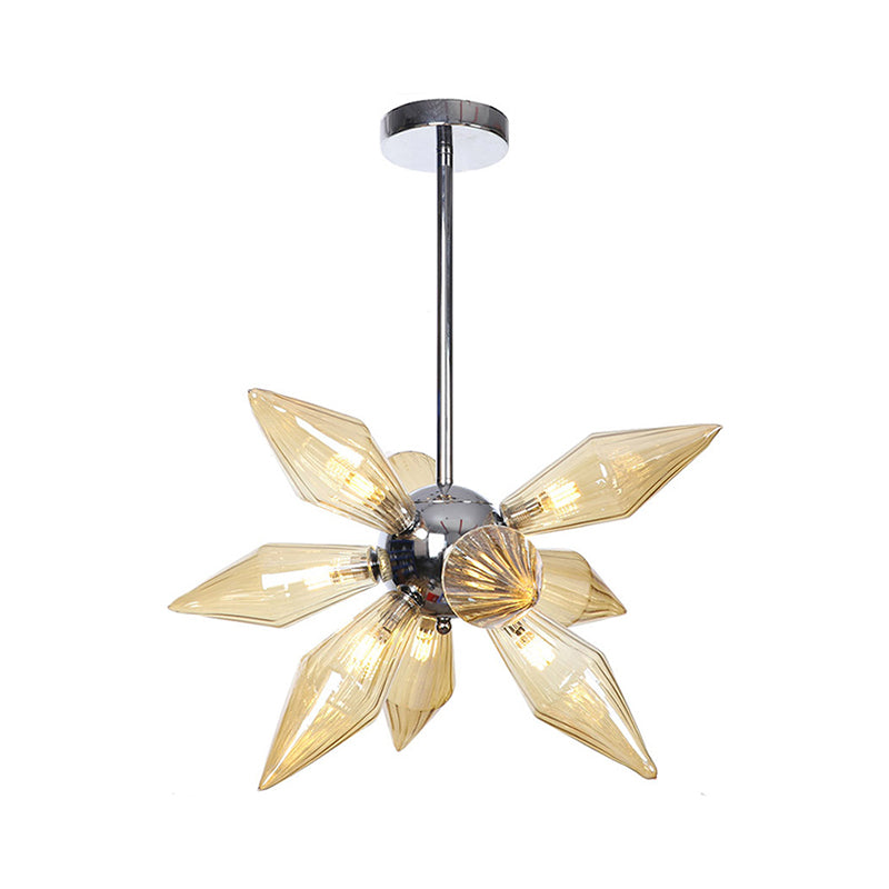 Industrial Diamond Clear/Amber Glass Chandelier With 9/12/15 Heads - Kitchen Pendant Lighting