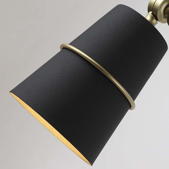 Modern Swing Arm Wall Light In Black/White For Hallway