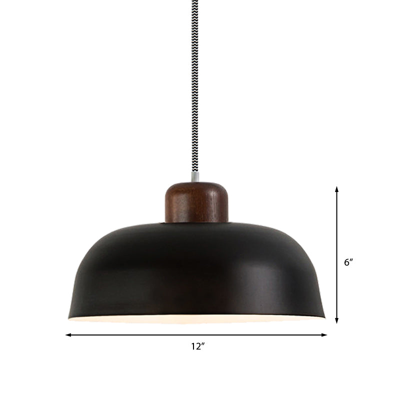 Vintage Style Metallic Pendant Lamp for Dining Table Ceiling, with 12"/15" W Bowl Shade, 1 Light in Brown/Black