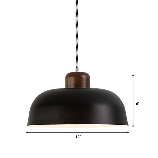 Vintage Style Metallic Pendant Lamp for Dining Table Ceiling, with 12"/15" W Bowl Shade, 1 Light in Brown/Black