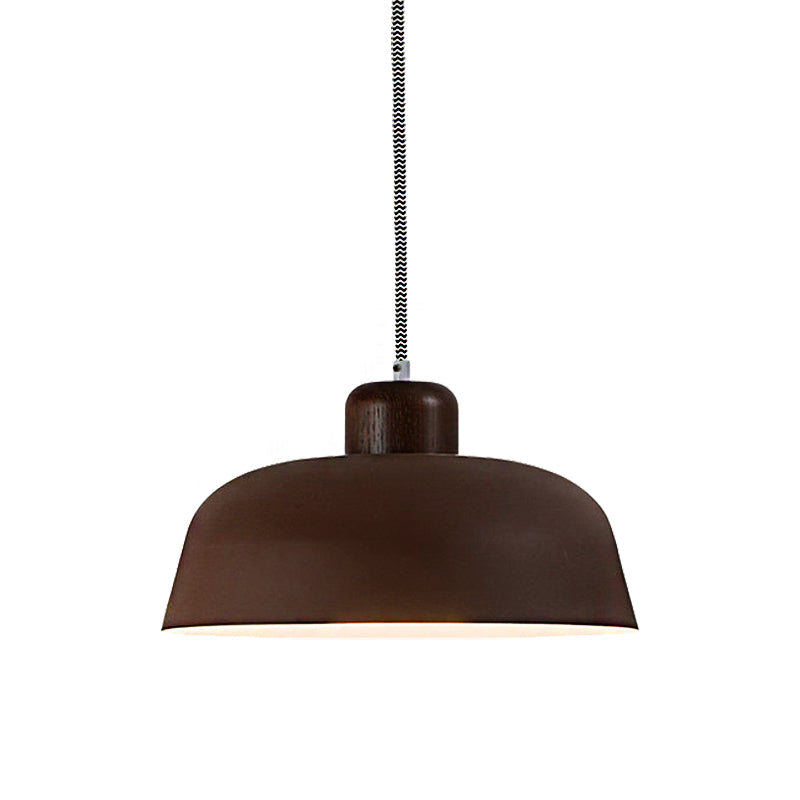 Vintage Style Metallic Pendant Lamp for Dining Table Ceiling, with 12"/15" W Bowl Shade, 1 Light in Brown/Black