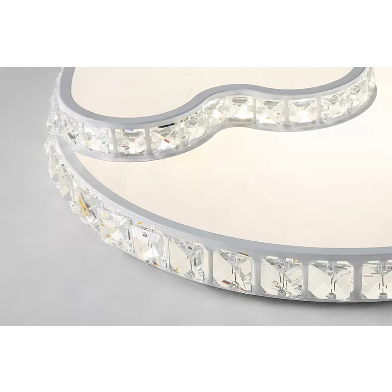 Childrens White Sky View Acrylic Flush Ceiling Light With Crystal Accent For Foyer