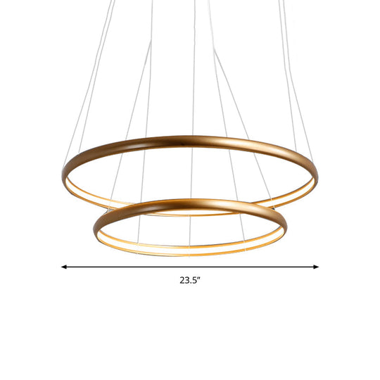 Modern Black Brown Gold Orbit Led Ceiling Light: 1/2/3-Light Acrylic Chandelier In Warm White