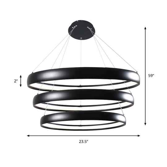 Modern Black Brown Gold Orbit Led Ceiling Light: 1/2/3-Light Acrylic Chandelier In Warm White