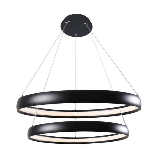 Modern Black Brown Gold Orbit Led Ceiling Light: 1/2/3-Light Acrylic Chandelier In Warm White