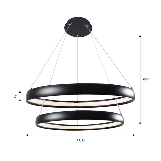 Modern Black Brown Gold Orbit Led Ceiling Light: 1/2/3-Light Acrylic Chandelier In Warm White