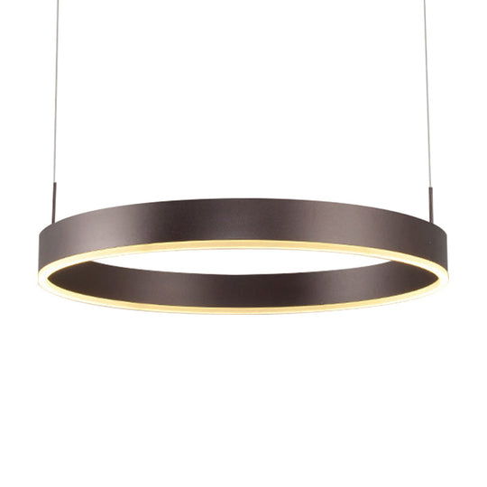 Contemporary Coffee Ring Chandelier Pendant Light With Acrylic Shade - Adjustable 1/2/3-Light