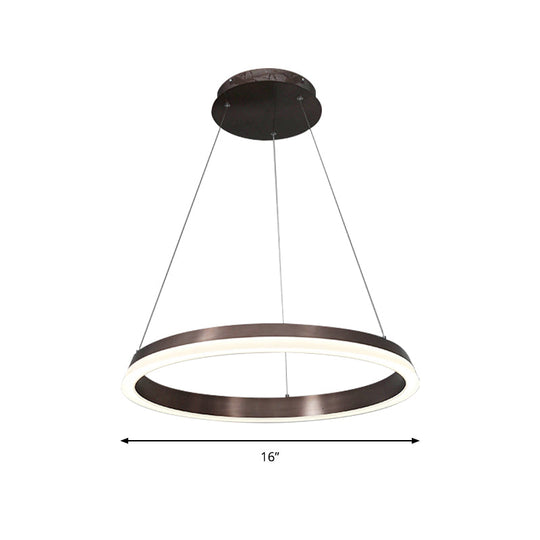 Round Acrylic Shade Brown Bedroom Chandelier - Half-Head Ceiling Pendant With Lighting Fixture