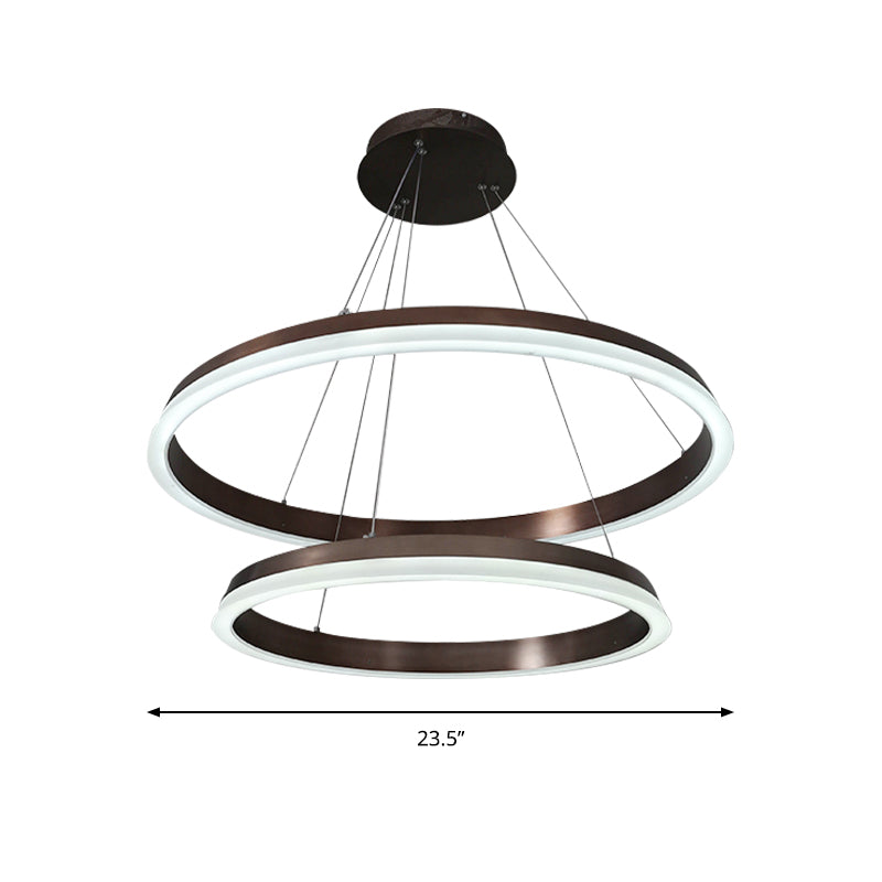 Round Acrylic Shade Brown Bedroom Chandelier - Half-Head Ceiling Pendant With Lighting Fixture