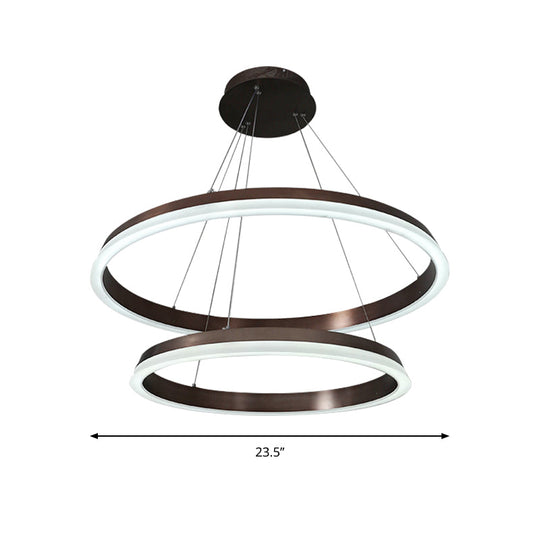 Round Acrylic Shade Brown Bedroom Chandelier - Half-Head Ceiling Pendant With Lighting Fixture