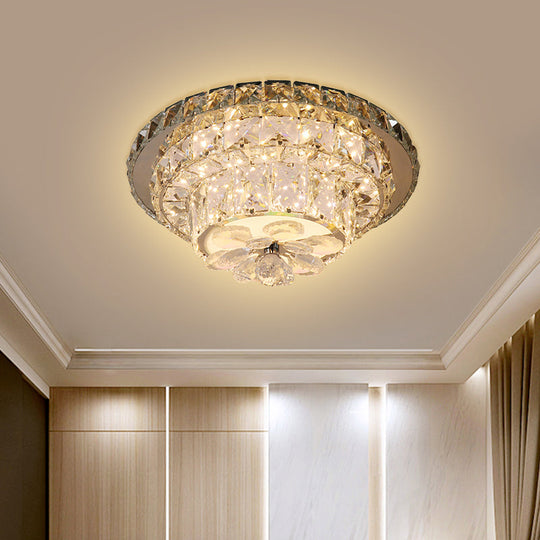 Contemporary Crystal LED Porch Flush Mount Ceiling Light Fixture