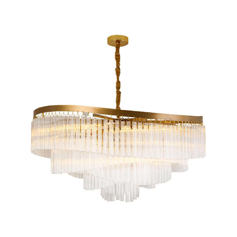 Contemporary Clear Crystal Prisms Chandelier Light with 10/11 Bulbs - Spiral Design, 21.5"/30" Wide - Perfect for Your Living Room