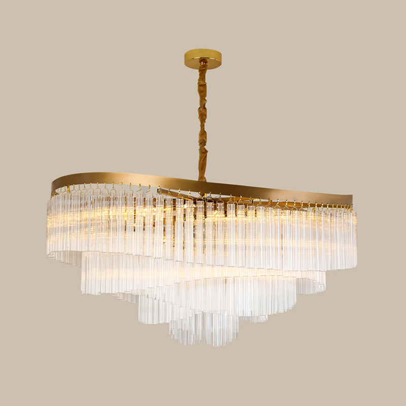 Clear Crystal Prisms Chandelier Pendant Light - Contemporary Design 10/11 Bulbs Spiral Style 21.5/30