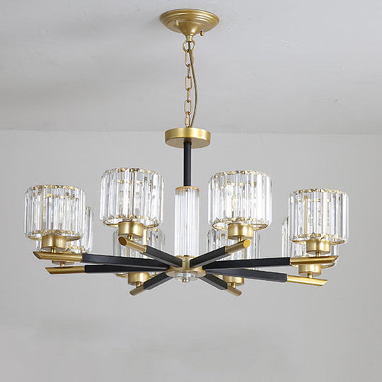 Modern Clear Crystal Pendant Chandelier - 8/10 Bulbs - Radial Design