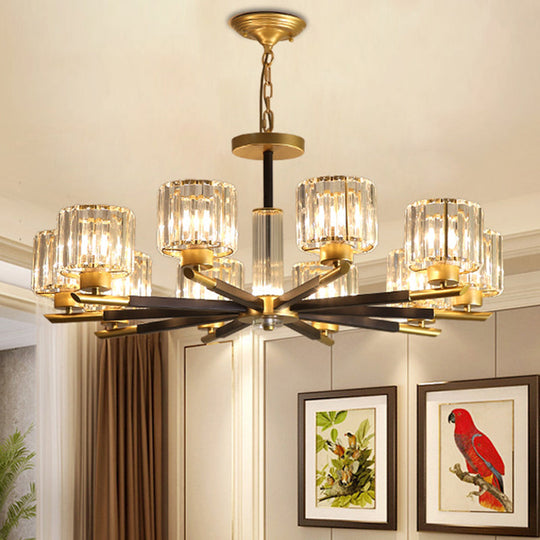 Modern Clear Crystal Pendant Chandelier - 8/10 Bulbs - Radial Design