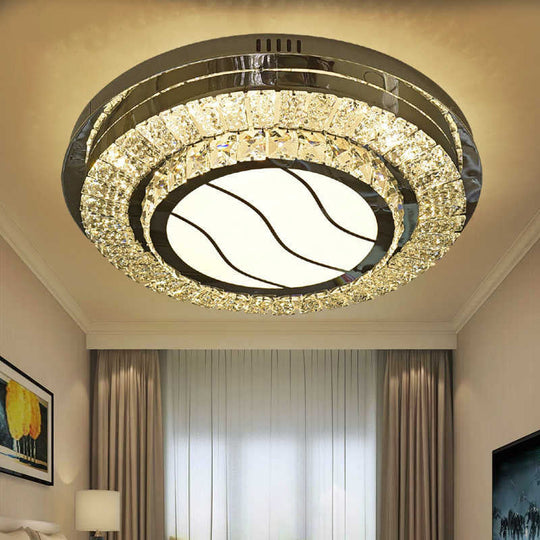 Stainless Steel LED Crystal Ceiling Lamp with Modern Design and Pattern Options