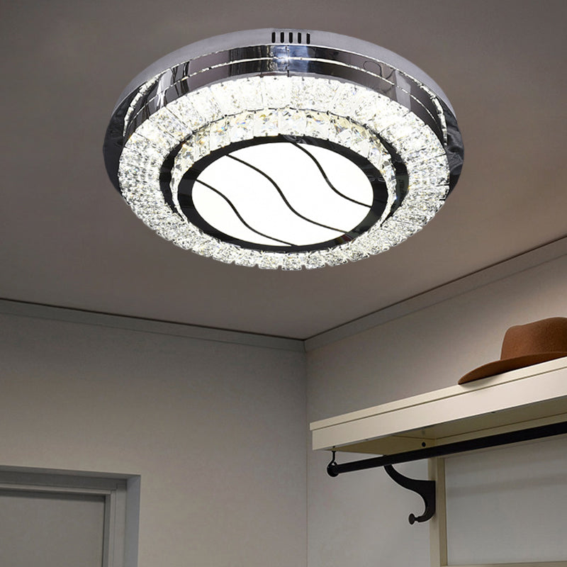 Stainless Steel LED Crystal Ceiling Lamp with Modern Design and Pattern Options