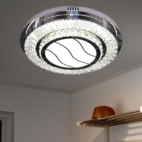 Stainless Steel LED Crystal Ceiling Lamp with Modern Design and Pattern Options