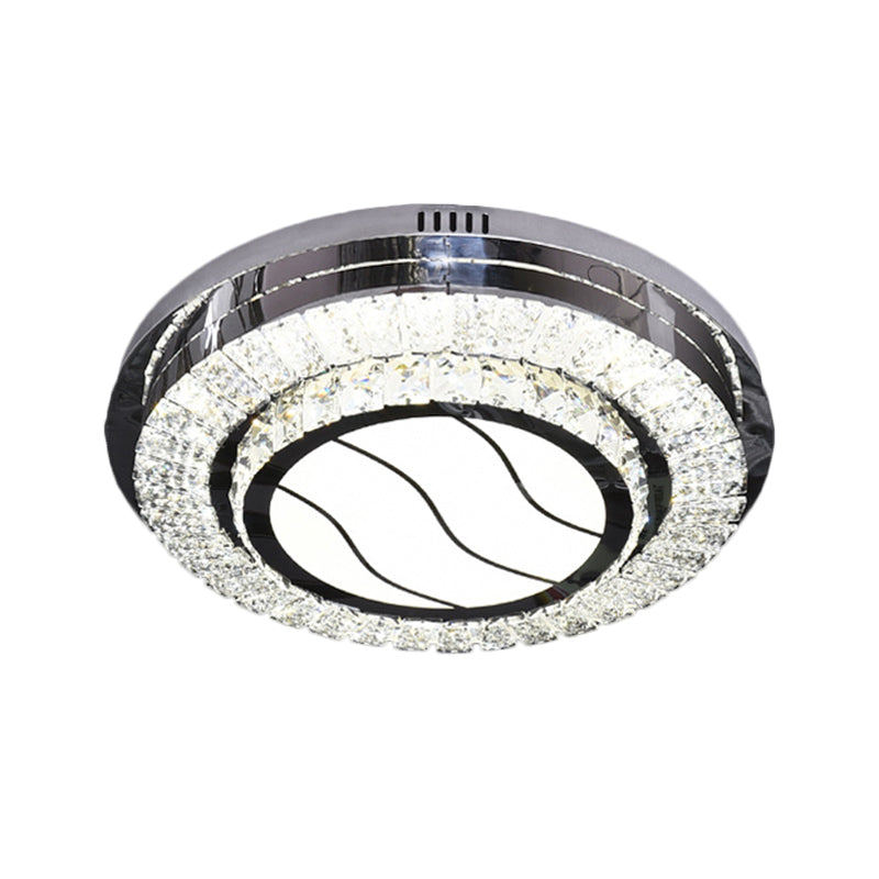 Stainless Steel LED Crystal Ceiling Lamp with Modern Design and Pattern Options