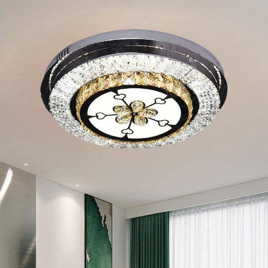 Stainless Steel LED Crystal Ceiling Lamp with Modern Design and Pattern Options