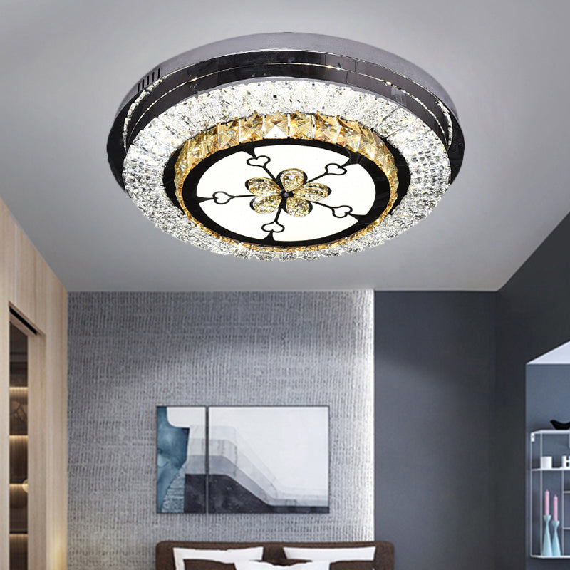 Stainless Steel LED Crystal Ceiling Lamp with Modern Design and Pattern Options