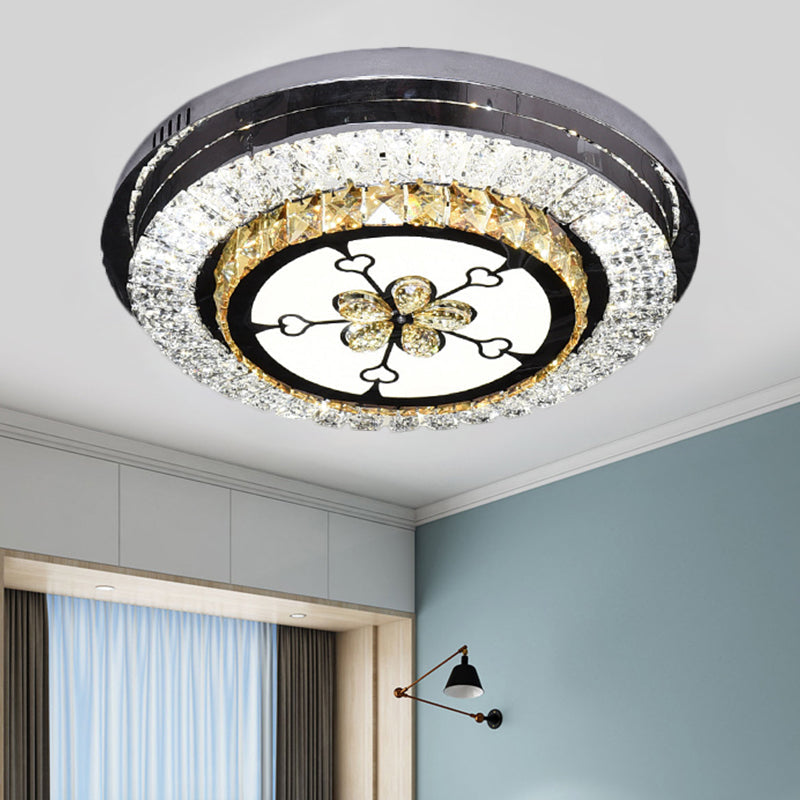 Stainless Steel LED Crystal Ceiling Lamp with Modern Design and Pattern Options