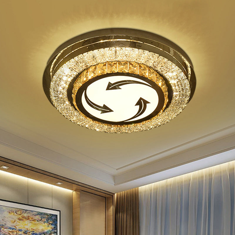 Stainless Steel LED Crystal Ceiling Lamp with Modern Design and Pattern Options