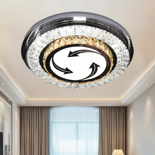 Stainless Steel LED Crystal Ceiling Lamp with Modern Design and Pattern Options