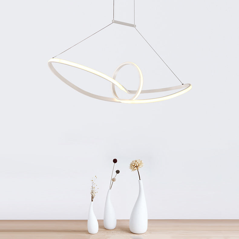 Minimalist Led Acrylic Twisted Ceiling Pendant - Warm/White/Natural Light White / Warm