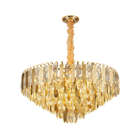 Contemporary Gold Crystal Draping Chandelier with 6 Heads – Elegant Bedroom Lighting