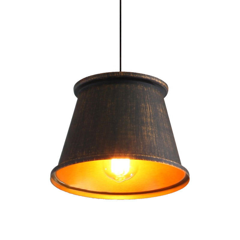 Vintage Style Pendant Light With Metallic Tapered Shade - 1 Bulb Suspension For Dining Room In