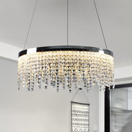 16"/19.5" Wide Chrome Round LED Crystal Ceiling Chandelier in Modern Style - Warm/White Light