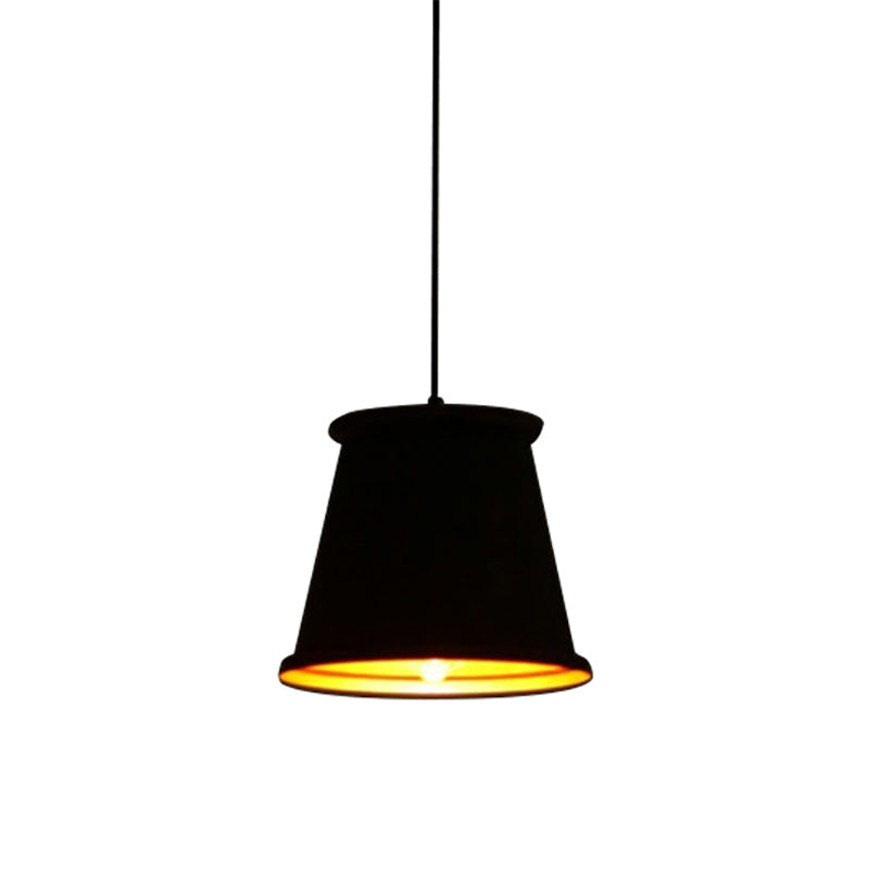 Vintage Style Pendant Light with Metal Shade | 1 Bulb Suspension Lighting for Dining Room in Black/White/Bronze