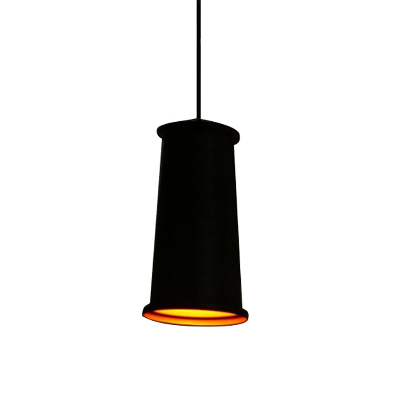 Vintage Style Pendant Light With Metallic Tapered Shade - 1 Bulb Suspension For Dining Room In