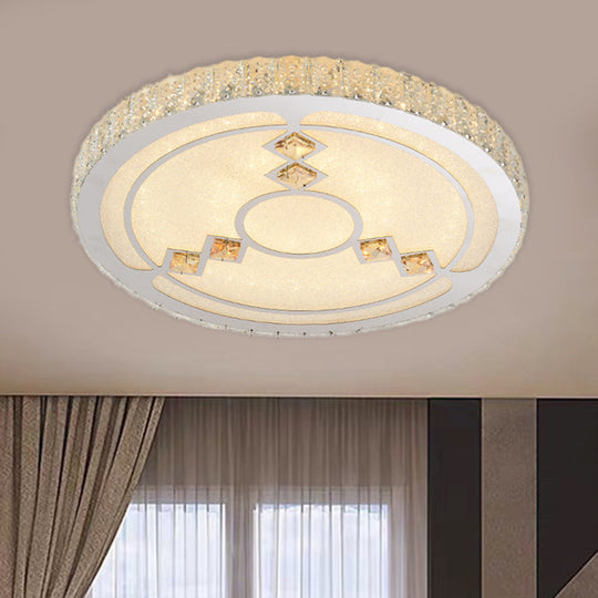 Modern Bevel Cut Glass LED Ceiling Mounted Flush Light in Chrome for Sleeping Room