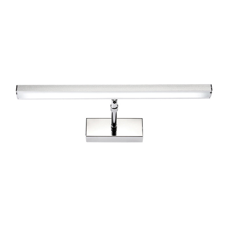 Simple Style Aluminum Led Sconce Wall Light In Chrome Customized Width (19/23) - Warm/White