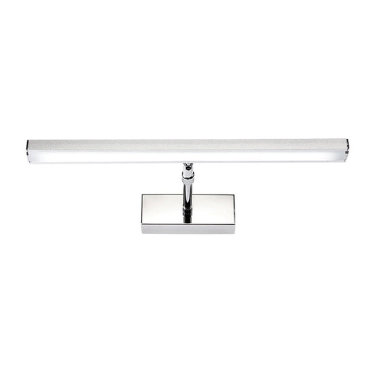 Simple Style Aluminum Led Sconce Wall Light In Chrome Customized Width (19/23) - Warm/White