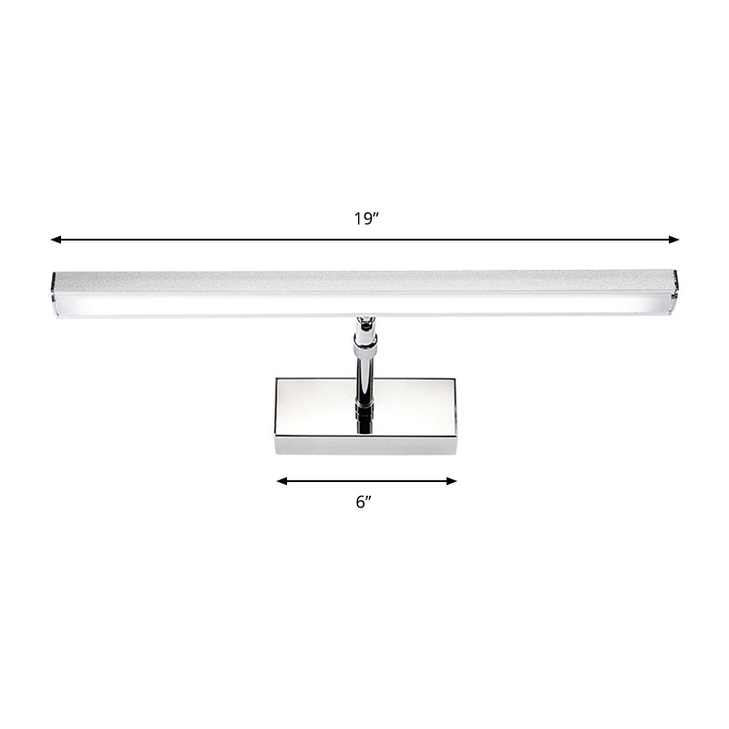 Simple Style Aluminum Led Sconce Wall Light In Chrome Customized Width (19/23) - Warm/White