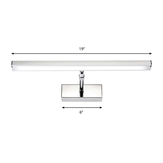 Simple Style Aluminum Led Sconce Wall Light In Chrome Customized Width (19/23) - Warm/White