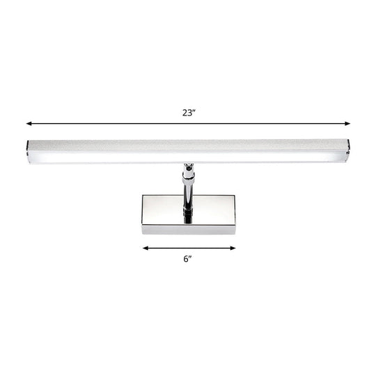 Simple Style Aluminum Led Sconce Wall Light In Chrome Customized Width (19/23) - Warm/White