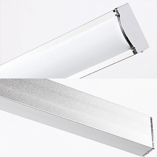 Simple Style Aluminum Led Sconce Wall Light In Chrome Customized Width (19/23) - Warm/White