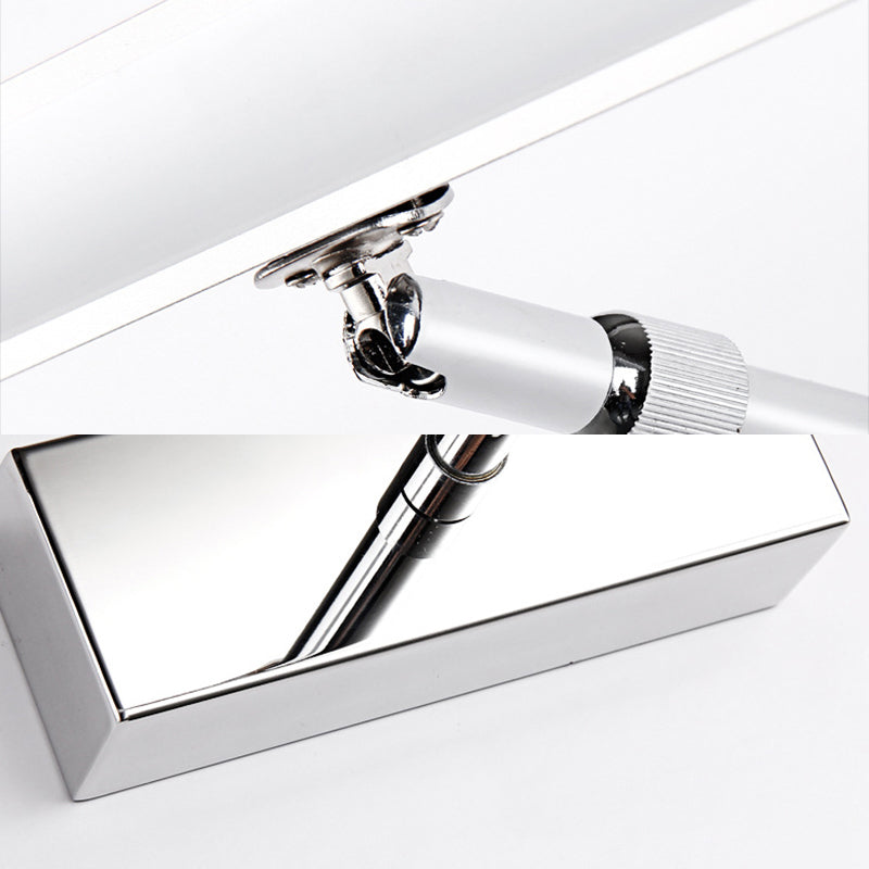 Simple Style Aluminum Led Sconce Wall Light In Chrome Customized Width (19/23) - Warm/White