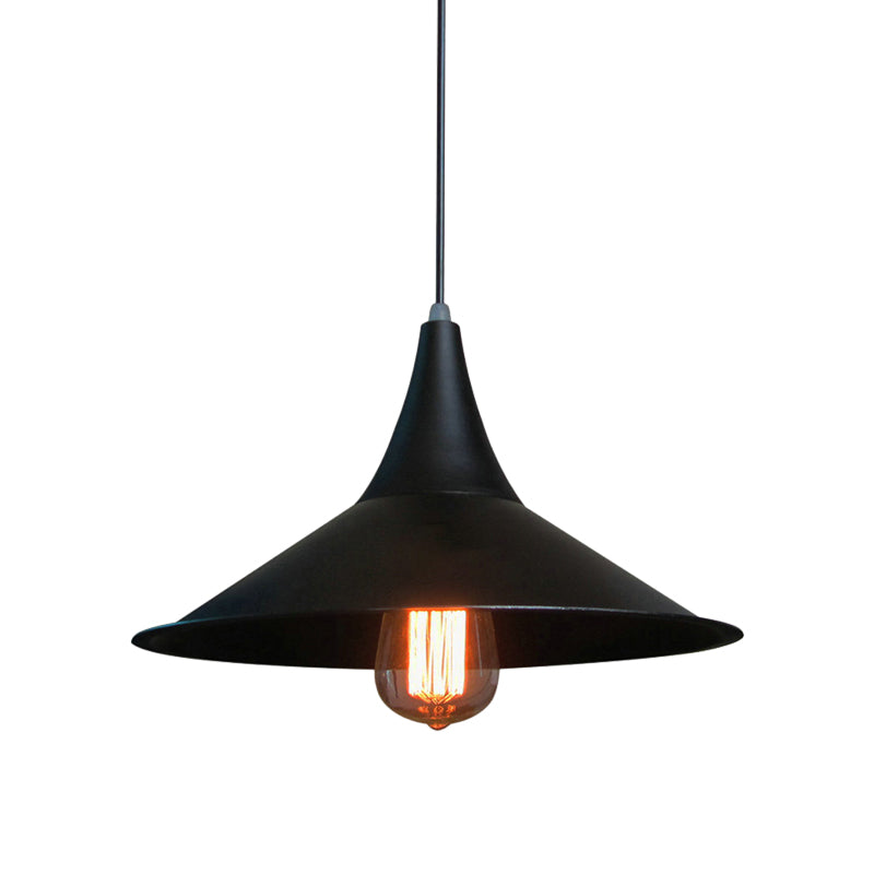 Modern Conic Shade Pendant Light in Black/White for Dining Table