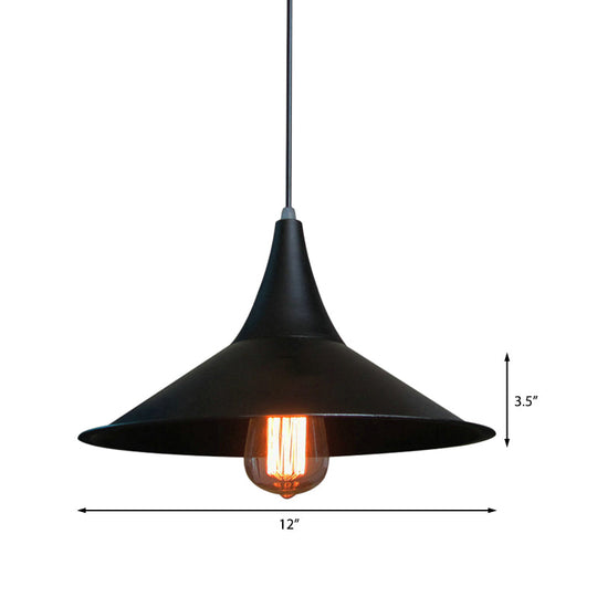 Simple Style Pendant Lighting With Conic Shade In Black/White For Dining Table