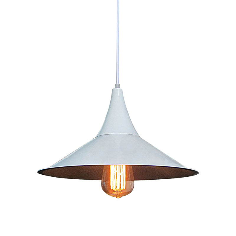 Modern Conic Shade Pendant Light in Black/White for Dining Table