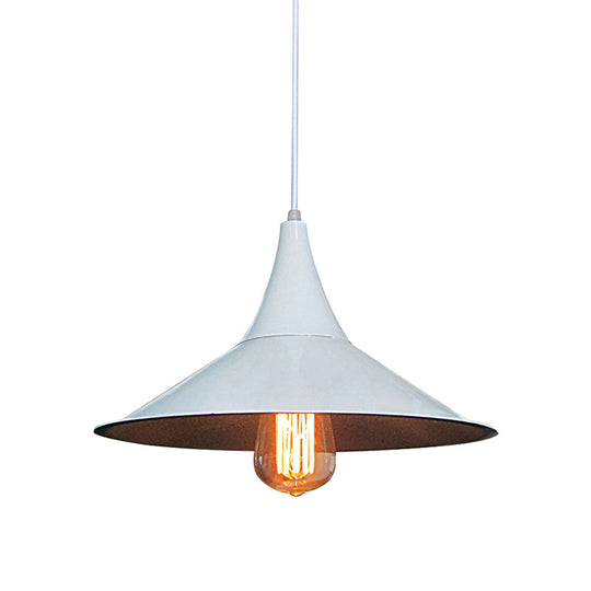 Modern Conic Shade Pendant Light in Black/White for Dining Table