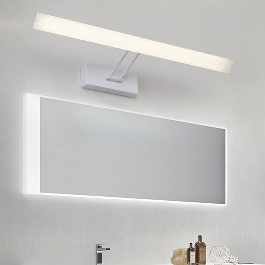 Modern Rectangular Wall Light - Black/White 16.5/20.5 W Led Acrylic Vanity Lighting Warm/White For