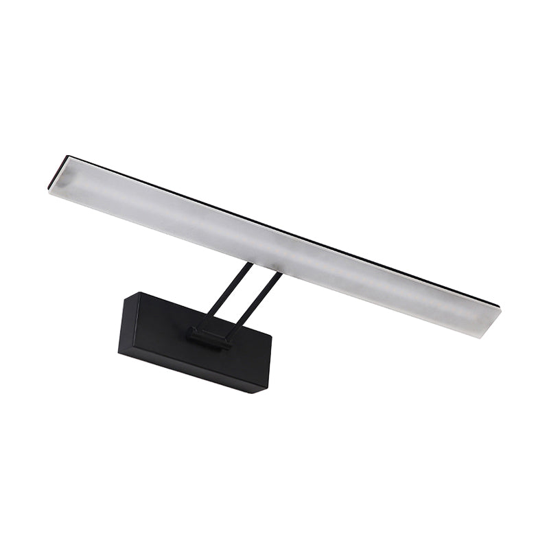 Modern Rectangular Wall Light - Black/White 16.5/20.5 W Led Acrylic Vanity Lighting Warm/White For