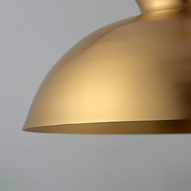 Industrial Style Hanging Light with Metallic Brass Finish - Cone/Dome Shade Ceiling Fixture for Foyer